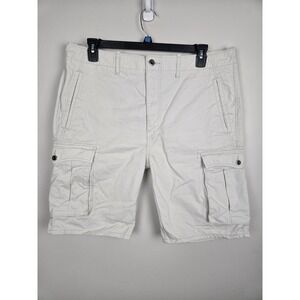 Levis Mens Cargo Shorts Off White Cotton Canvas White Tab 12463 W36